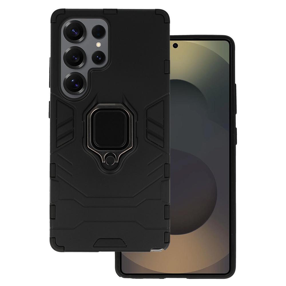 Dėklas telefonui Ring Armor Samsung Galaxy S25 Ultra juodas