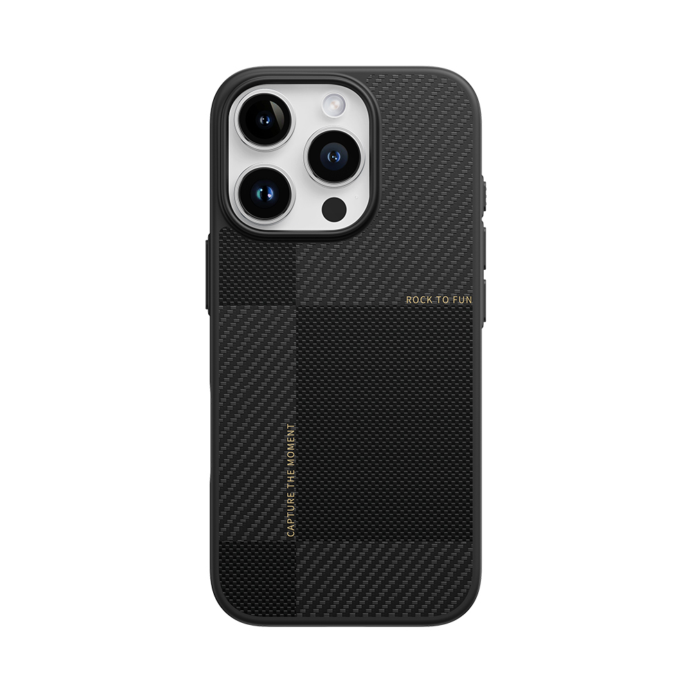Rock Itin plonas Aramido pluošto Kevlar 600D dėklas Iphone 16 Pro juodas