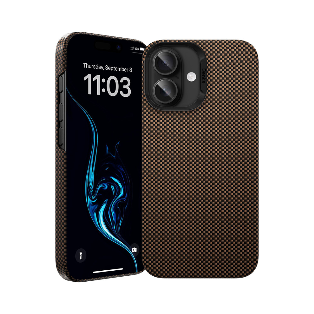 Benks Magnetinė Armor Tint Kevlar 1000D (0064) Iphone 16 Plus auksinis