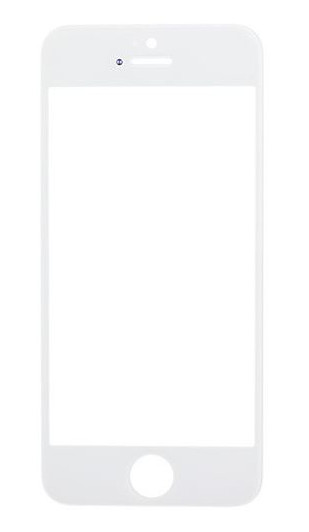 LCD stikliukas Apple iPhone 5S/SE su rėmeliu ir OCA baltas ORG