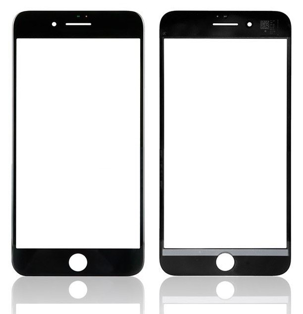 LCD stikliukas Apple iPhone 8 Plus su rėmeliu ir OCA juodas V2 ORG