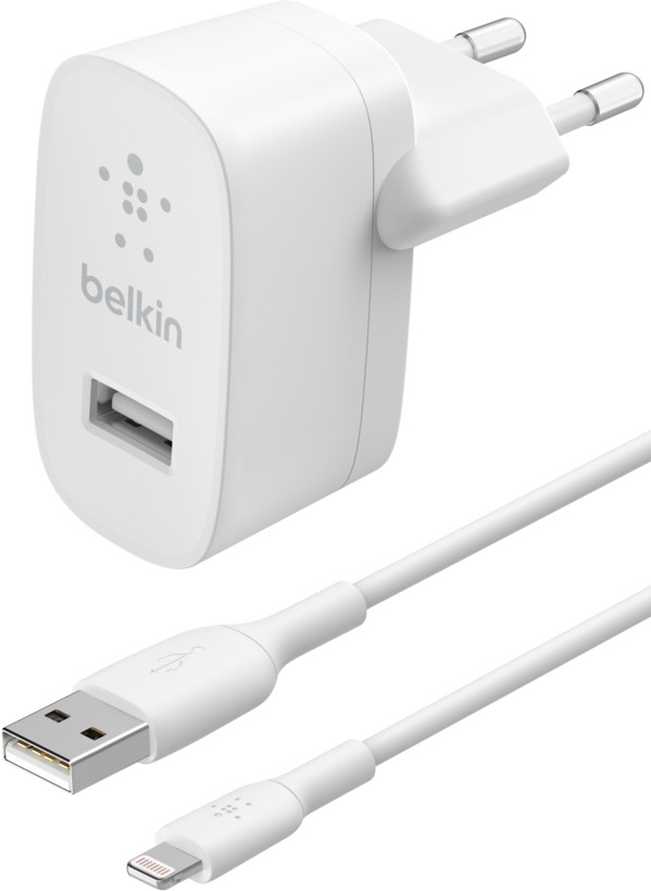 Įkroviklis Belkin Boost Charge 12W USB-A + USB-A to Lightning cable 1.0m baltas