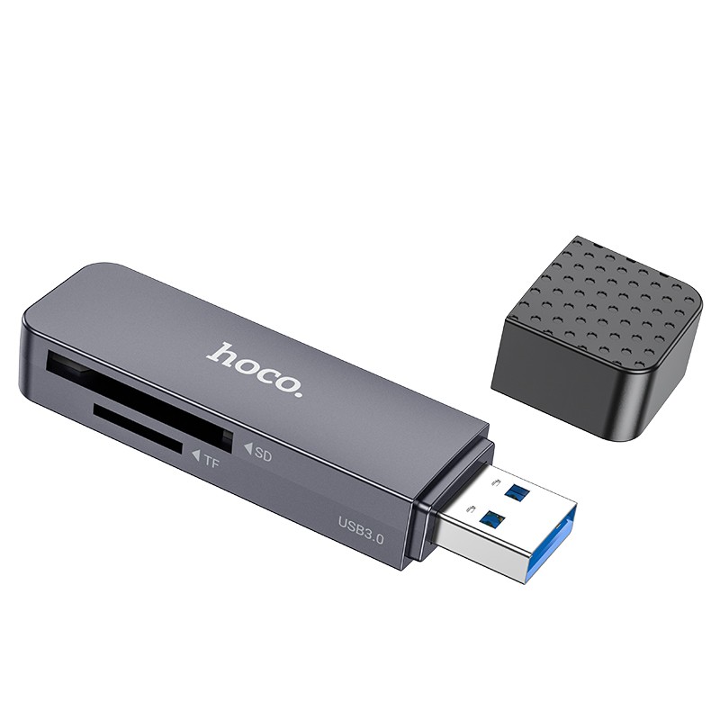 Atminties kortelių skaitytuvas Hoco HB45 2-in-1 USB3.0 pilkas