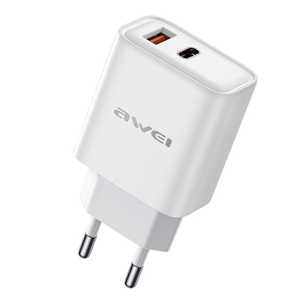 Įkroviklis Awei PD81-EU 22.5W USB-A/USB-C baltas