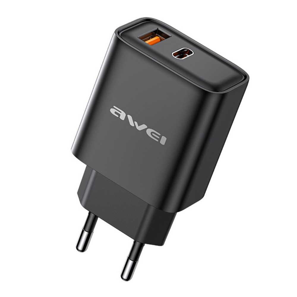 Įkroviklis Awei PD81-EU 22.5W USB-A/USB-C juodas