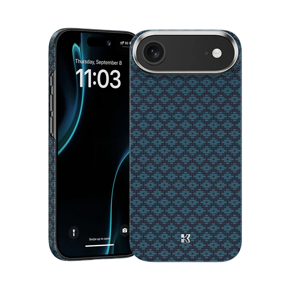 Benks magnetinis Armor Air Armor Grid Kevlar dėklas su metaliniu rėmeliu 600D (0068) Iphone 17 Air telefonui mėlynas