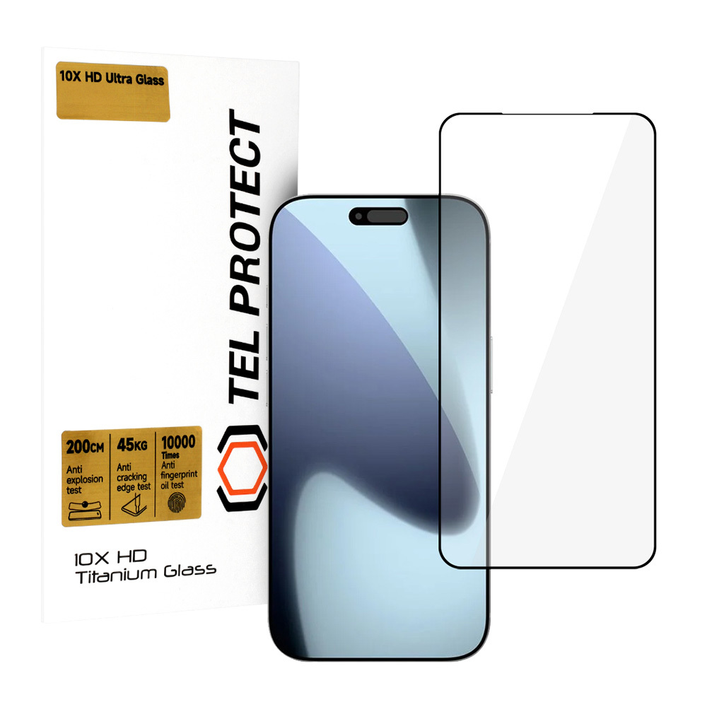 Grūdintas stiklas Tel Protect 10X HD Titanium for Iphone 17 Pro (vokas)