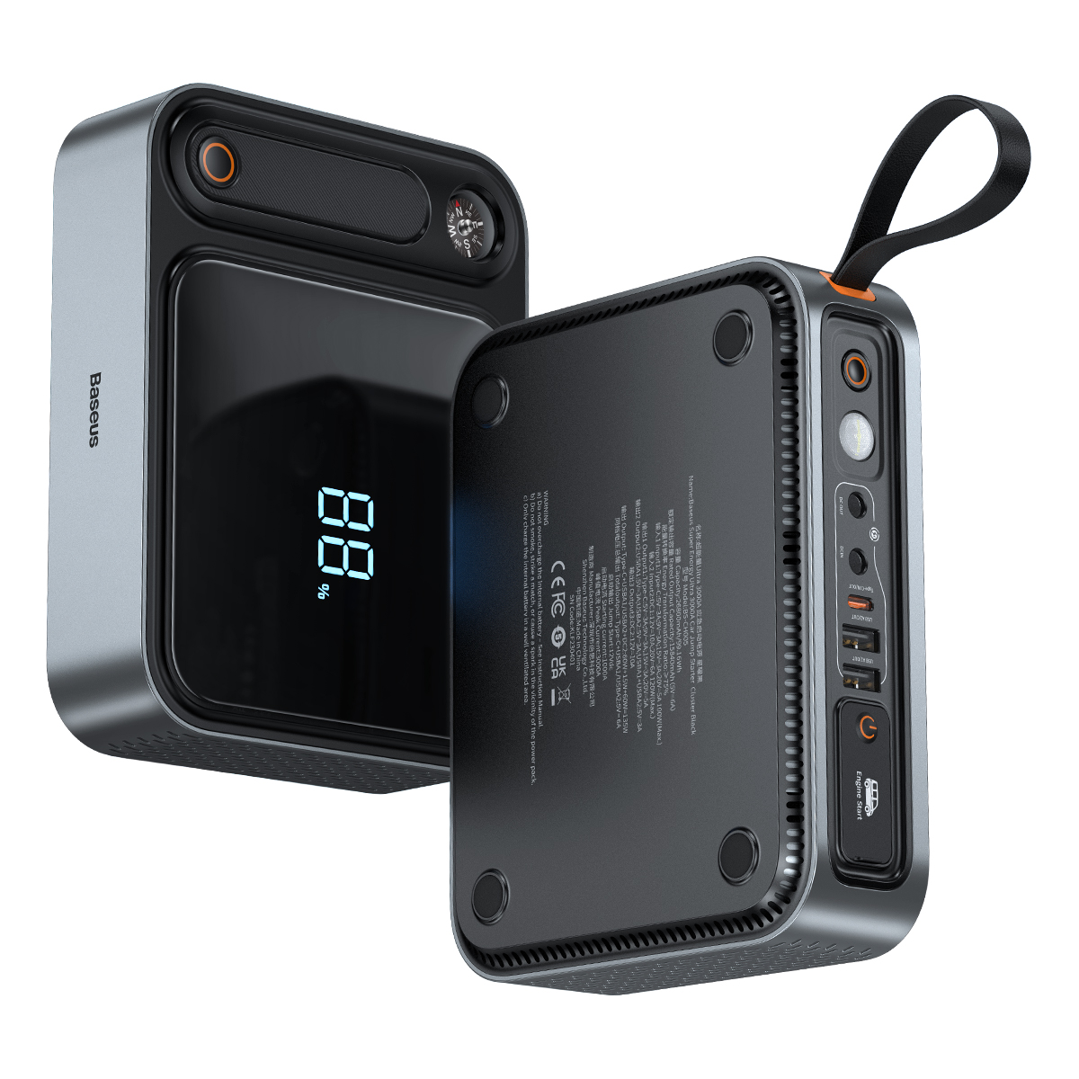 Užvedimo įrenginys Baseus Super Energy Ultra 3000A su išorine baterija 26800 mAh - juodas