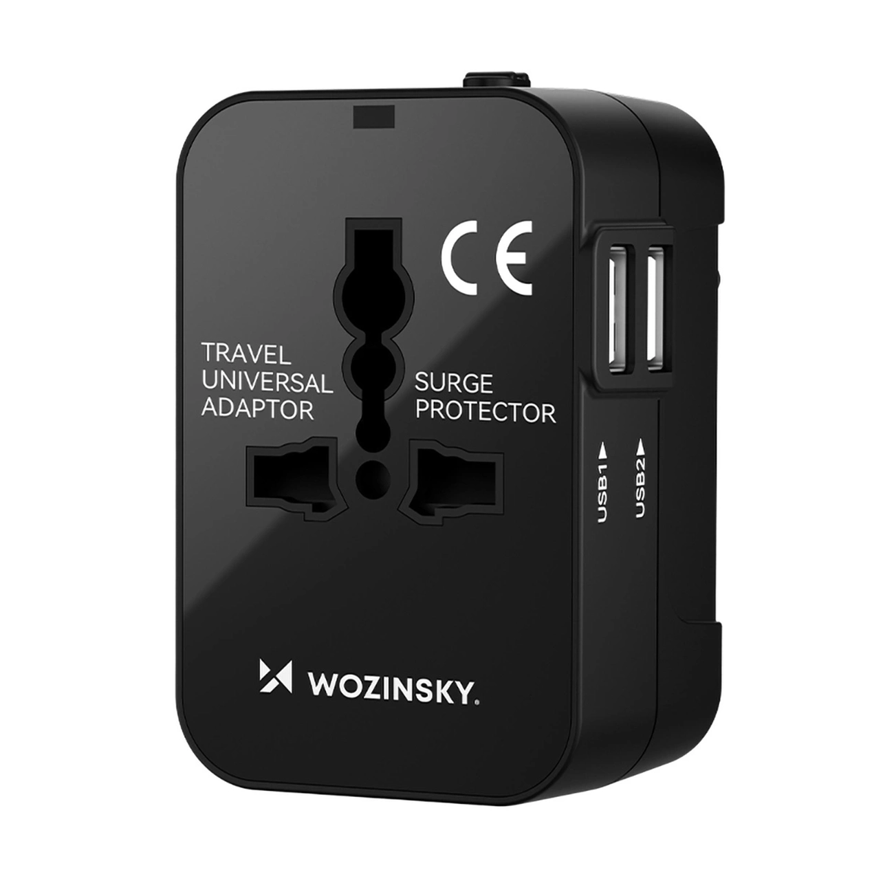 Wozinsky WUTWC universalus kelioninis adapteris 24W EU / US / AUS / UK / 2x USB-A - juodas
