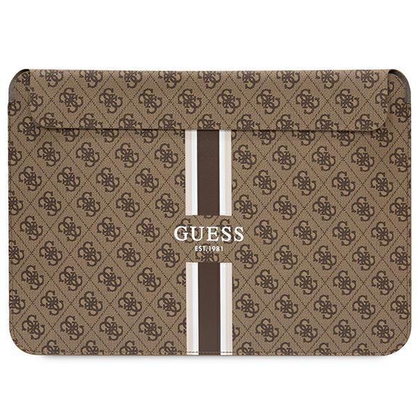 Guess 4G Printed Stripes dėklas 16" nešiojamam kompiuteriui - rudas