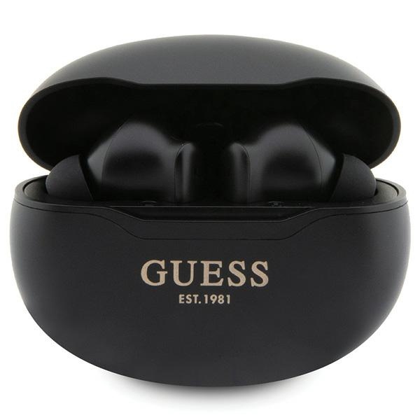 Guess GUTWST50EK TWS Bluetooth ausinės + įkrovimo stotelė - juodos Classic EST