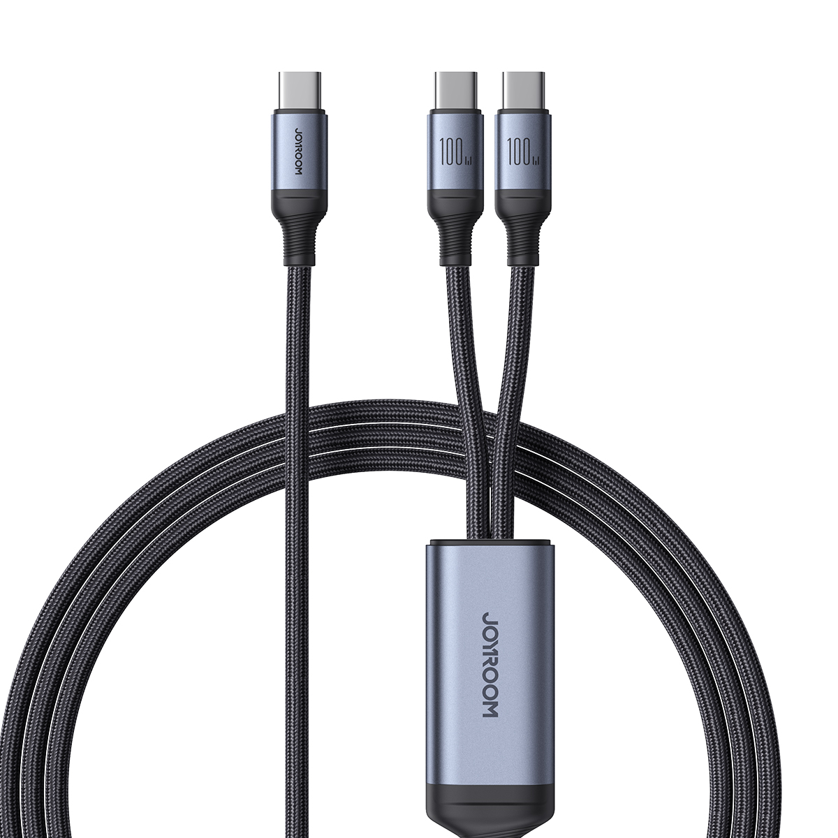 Joyroom Speedy Series S-A21 2in1 USB-C - USB-C / USB-C kabelis 100W 1.5 m - juodas