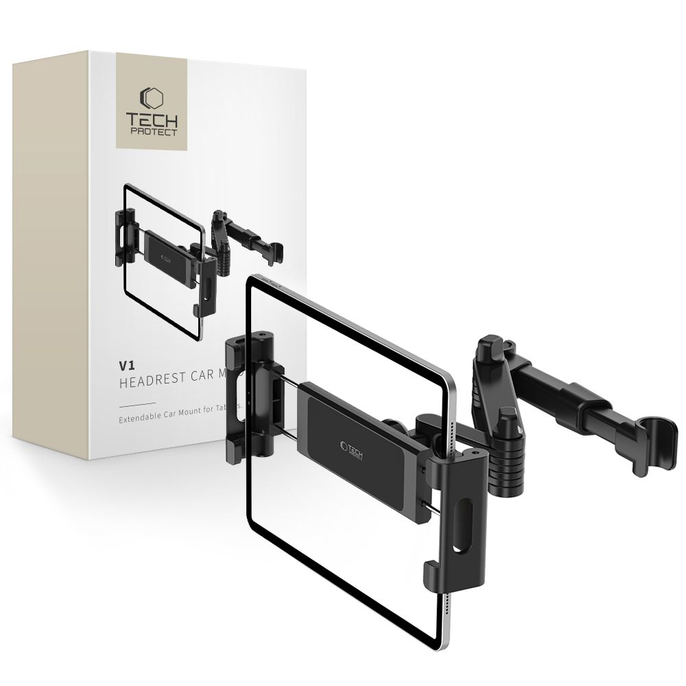 Tech-Protect V1 teleskopinis automobilinis laikiklis telefonui - juodas