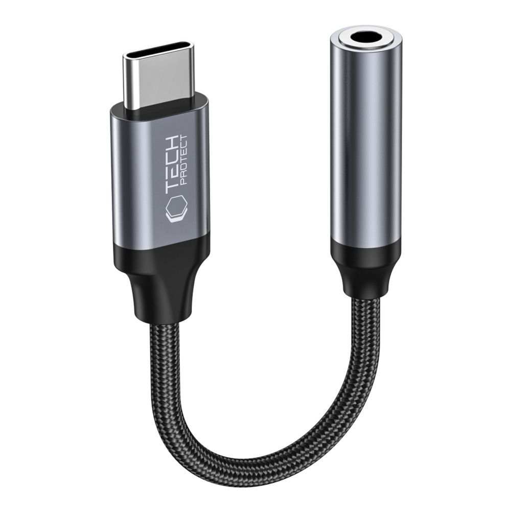 Tech-Protect UltraBoost USB-C / 3.5 mm mini lizdo adapteris - juodas