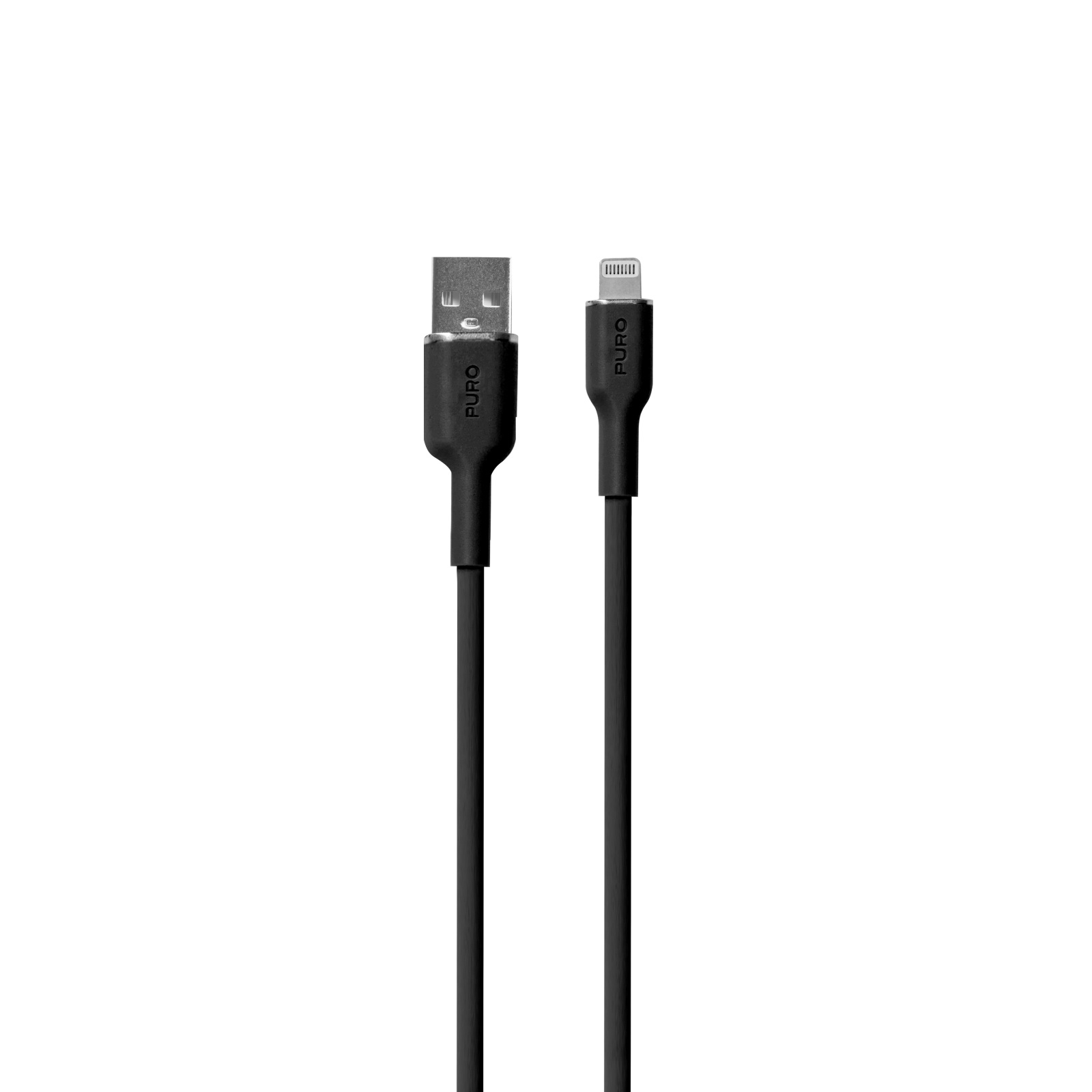 Puro Soft USB-A - Lightning silikoninis kabelis 1.5m - juodas