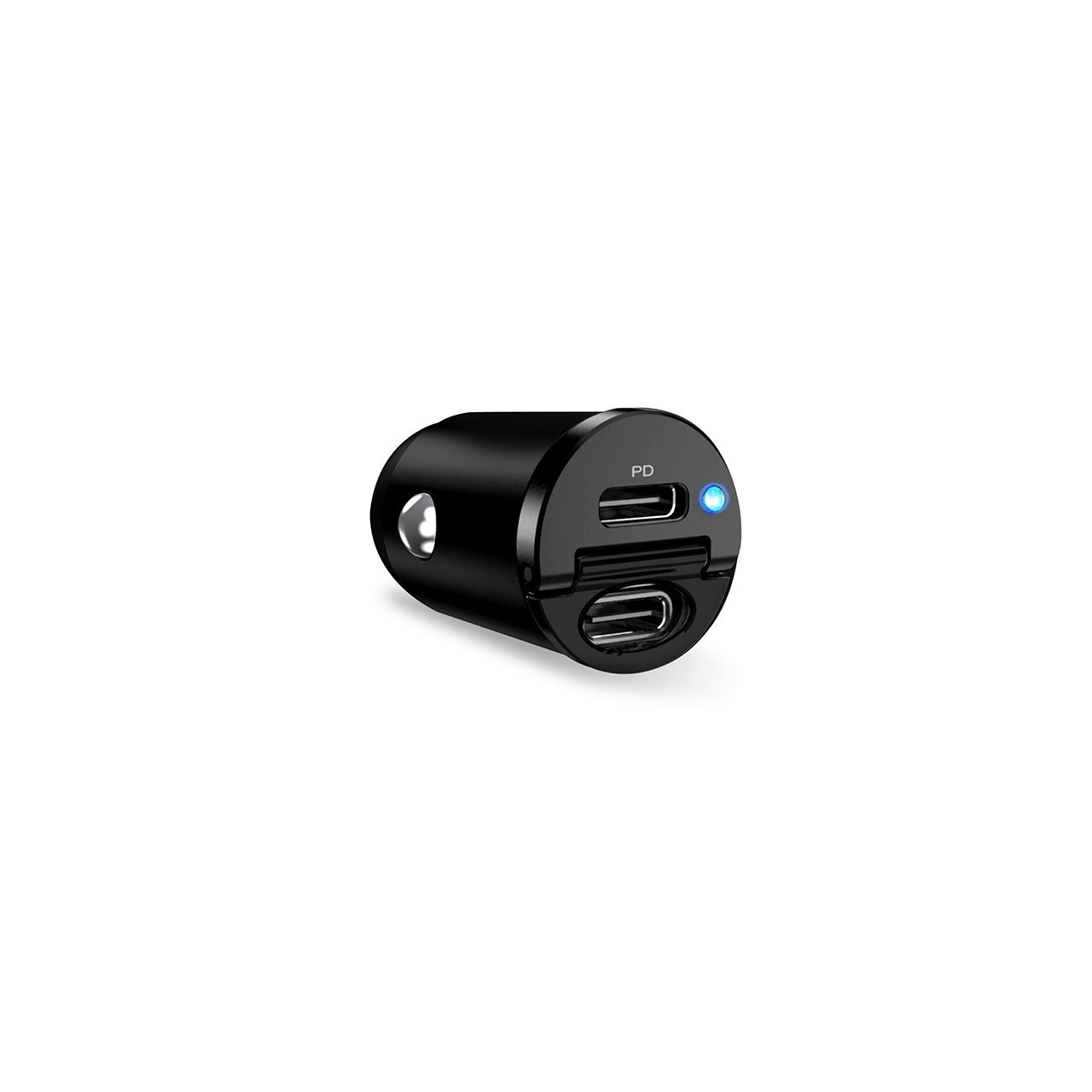 Puro Mini 30W Power Delivery 2 x USB-C automobilinis įkroviklis - juodas