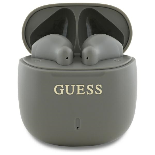 Guess Bluetooth ausinės GUTWSJ14ESGE TWS + įkrovimo stotelė smėlio spausdintas klasikinis logotipas