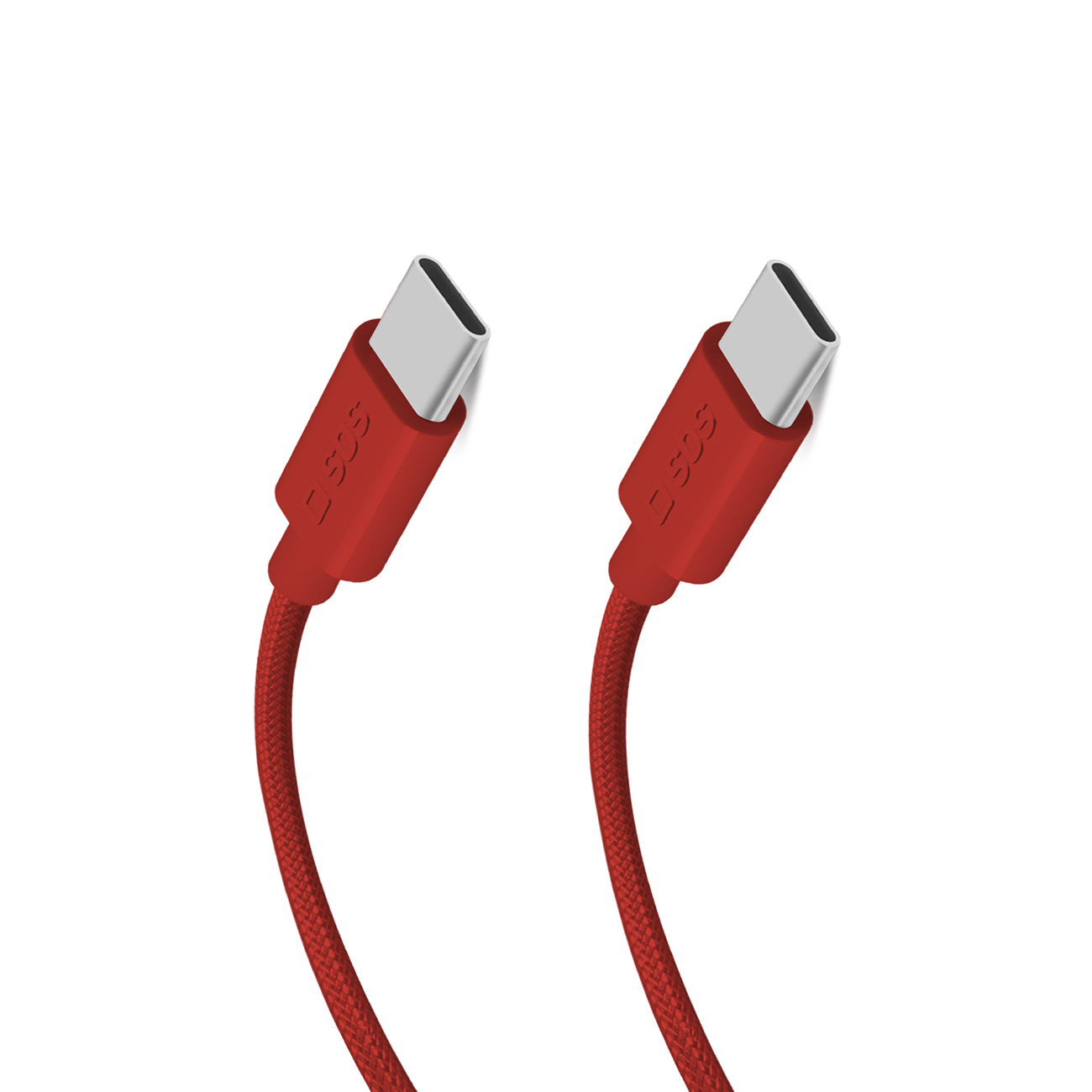 SBS TECABLETISSUETCCR USB-C - USB-C 1,5 m 60W pintas kabelis - raudonas