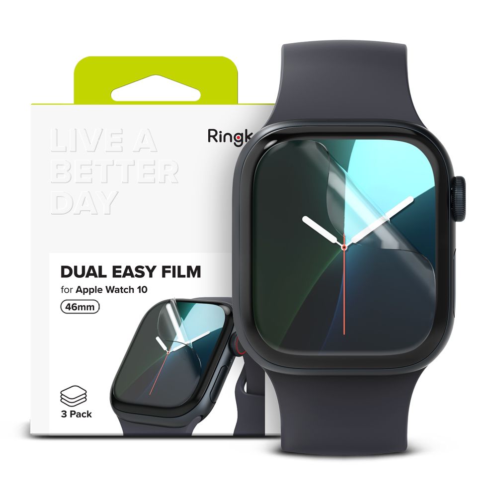 Ringke Dual Easy 3 dalių apsauginė plėvelė Apple Watch 10 46 mm