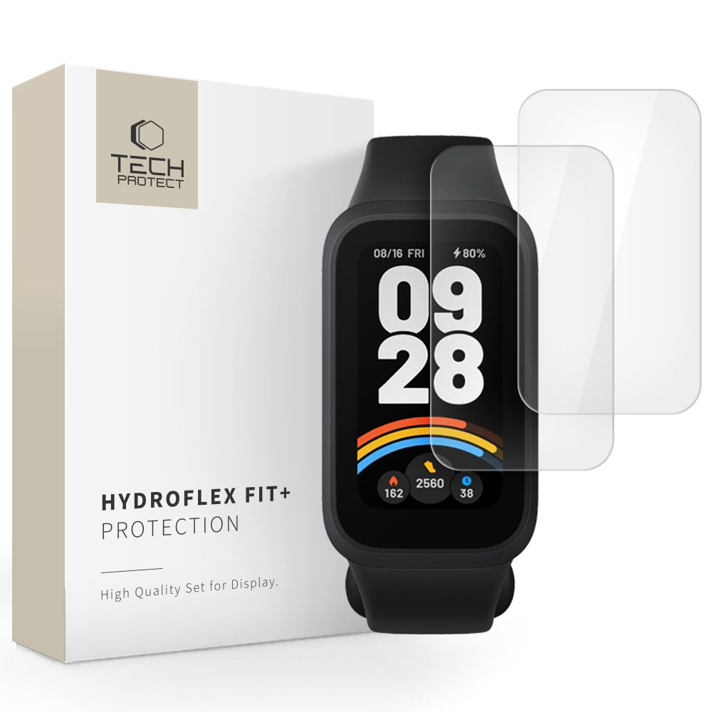 "Tech-Protect Hydroflex Fit+" 2 vnt. hidrogelio plėvelės, skirtos "Xiaomi Smart Band 9 Active" - skaidrios