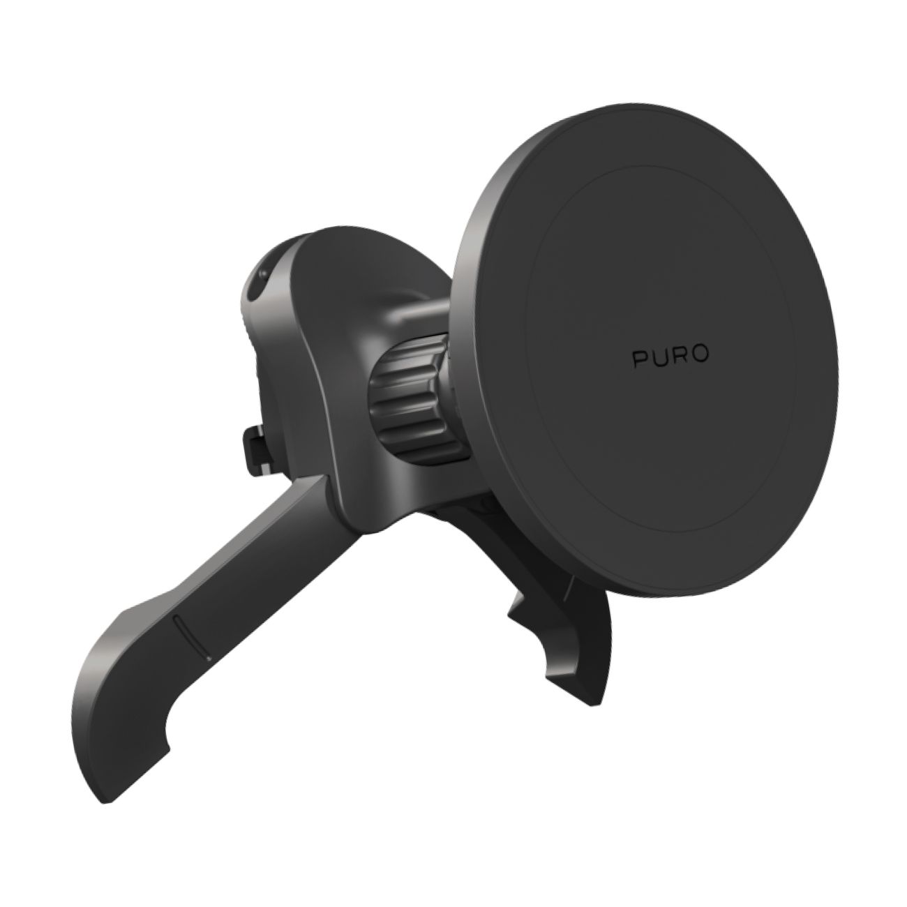 Puro reguliuojamas automobilinis laikiklis, suderinamas su MagSafe - juodas