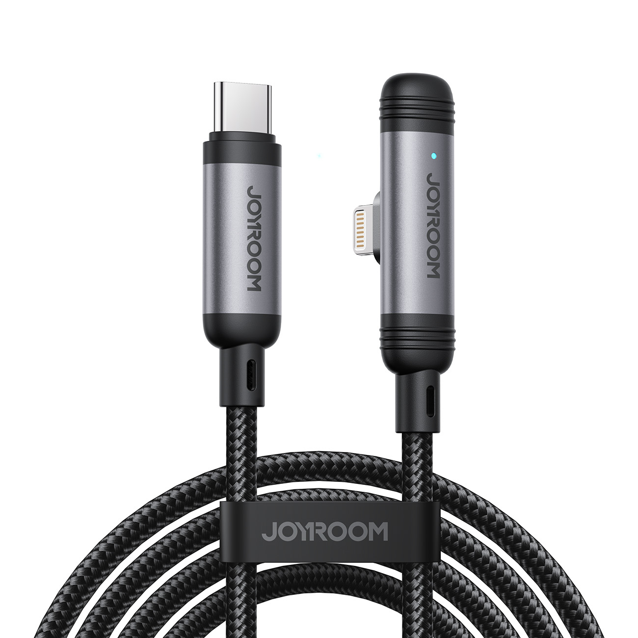 Joyroom S-A56 EnjoyX serijos 90° USB-C - Lightning kabelis 30W 1.2m - juodas