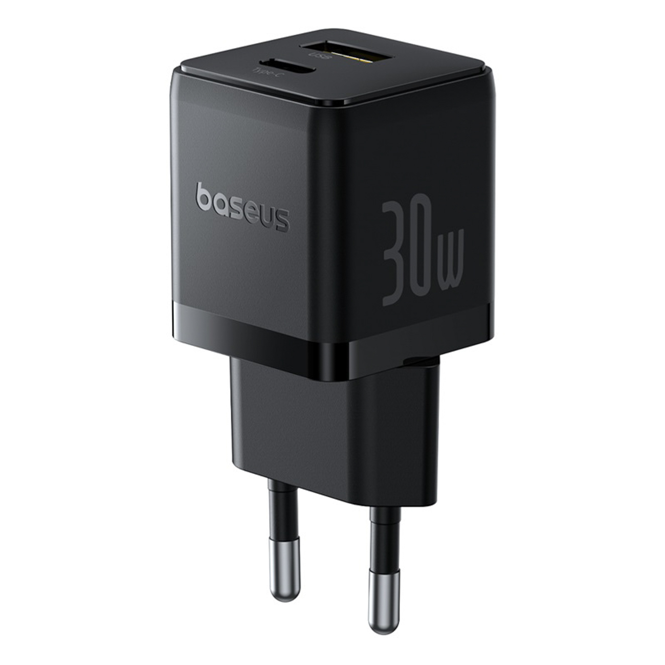 Baseus Palm 30W USB-C USB-A sieninis įkroviklis - juodas