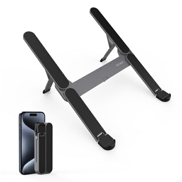 SODI sulankstomas kompaktiškas mini nešiojamojo kompiuterio stovas - pilkas