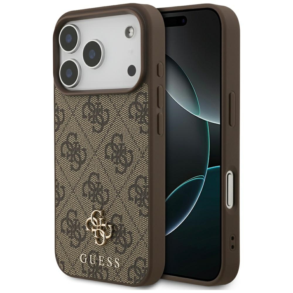 Guess 4G Small Classic Logo MagSafe dėklas iPhone 17 Pro - rudas