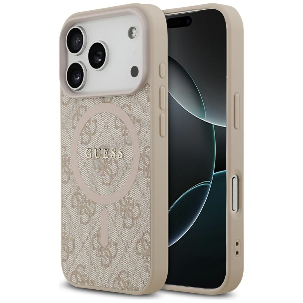 "Guess 4G Ring Classic Logo MagSafe" dėklas "iPhone 17 Pro" - rožinis