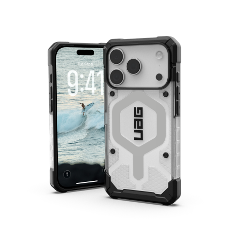 UAG Pathfinder Clear MagSafe Dėklas iPhone 17 Pro - Baltas and Gray