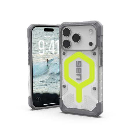 UAG Pathfinder Clear MagSafe Dėklas iPhone 17 Pro - Neon Gray