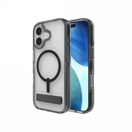 ZAGG Santa Cruz Snap KS MagSafe Dėklas with Stand iPhone 17 - Clear and Juodas