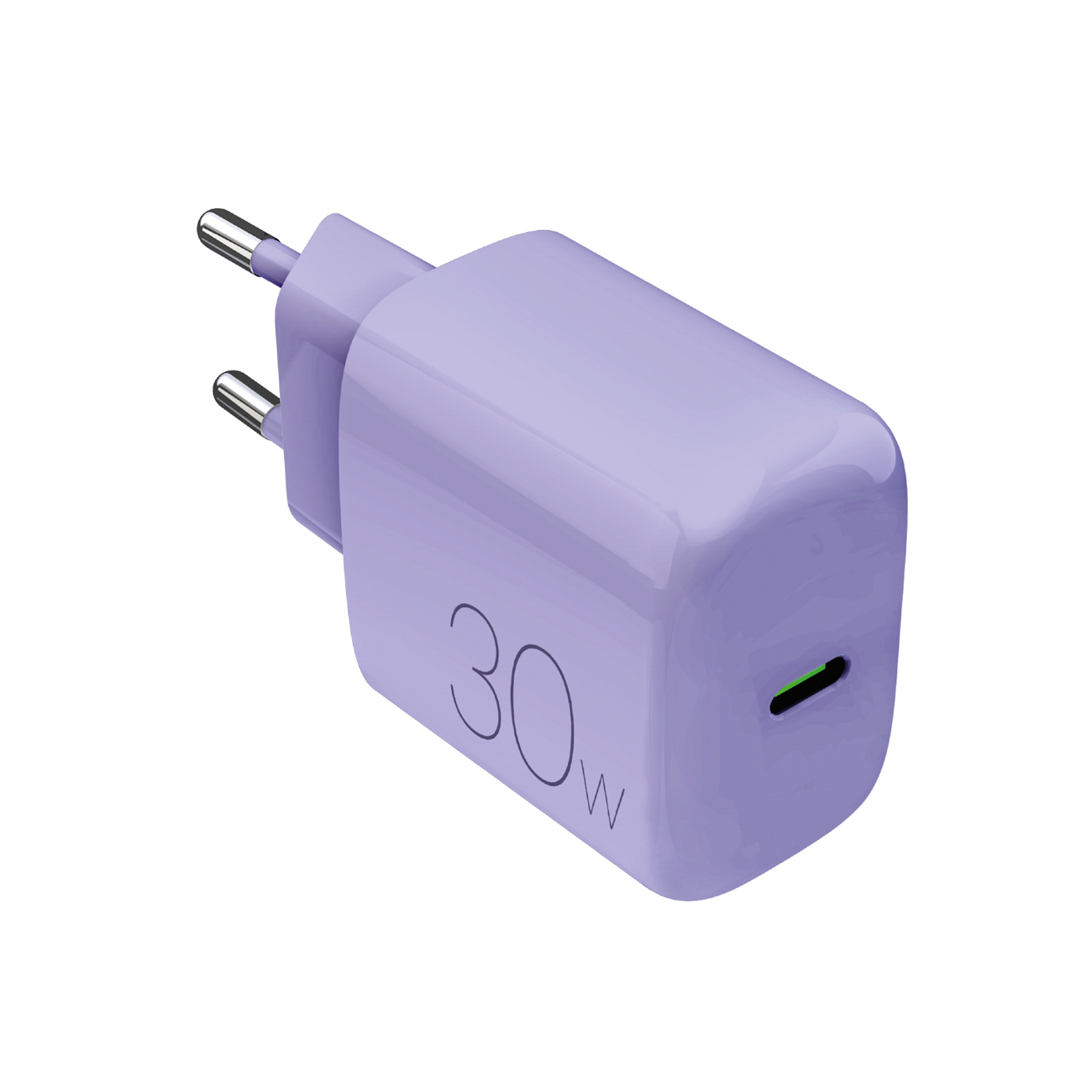 "Puro Pro Lite" 30 W USB-C sieninis įkroviklis - violetinės spalvos
