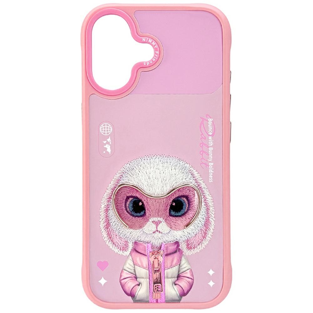 Nimmy Cool&Cute 2.0 triušio dėklas telefonui iPhone 17 - rožinis
