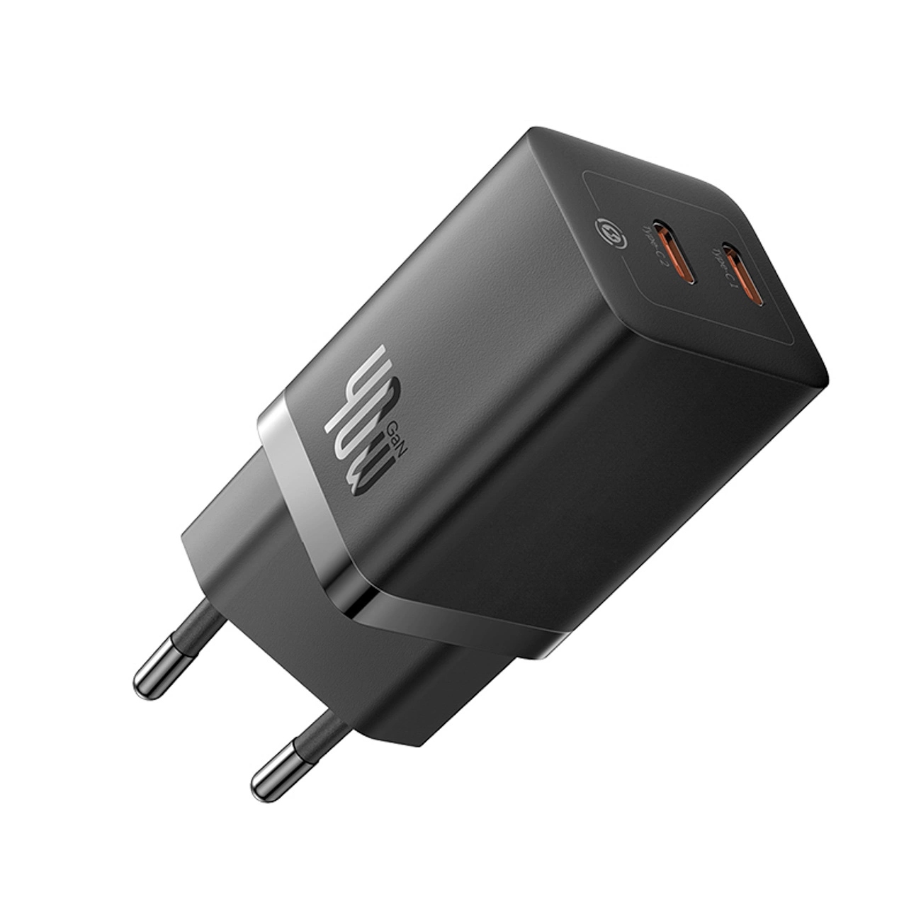 Baseus GaN5 Pro 40W 2xUSB-C sieninis įkroviklis - Juodas