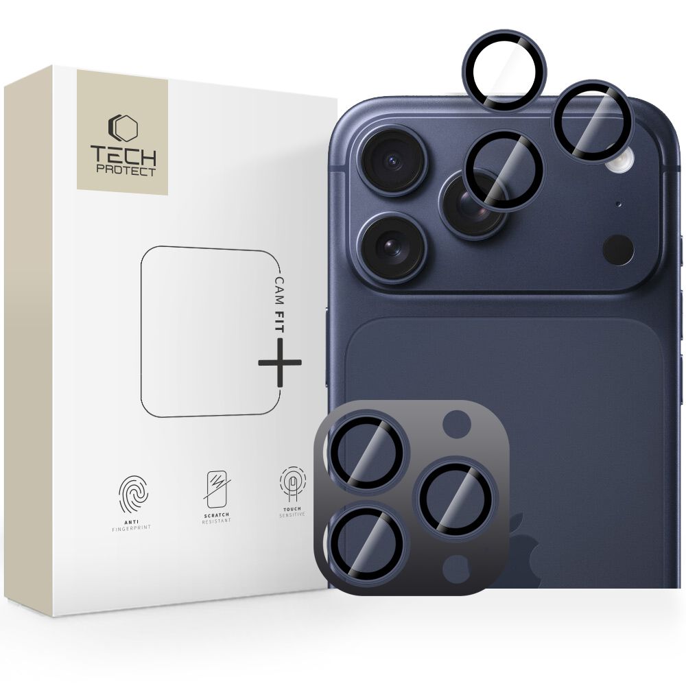 Tech-Protect Camring Fit+ kameros dangtelis, skirtas iPhone 14 Pro / Max / 15 Pro / Max / 16 Pro / Max / 17 Pro / Max – mėlynas