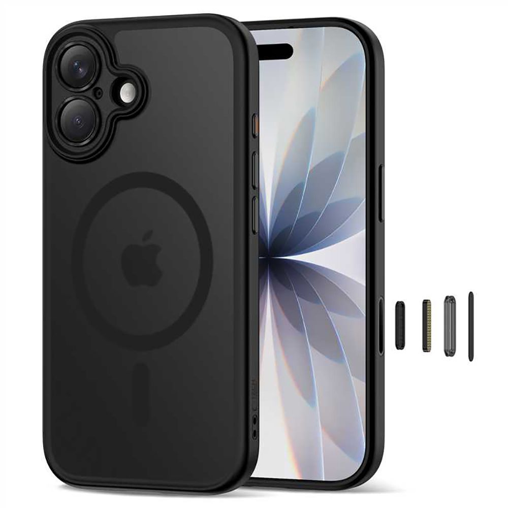 Tech-Protect Magpeak Magsafe CC dėklas telefonui iPhone 17 - matinės juodos spalvos