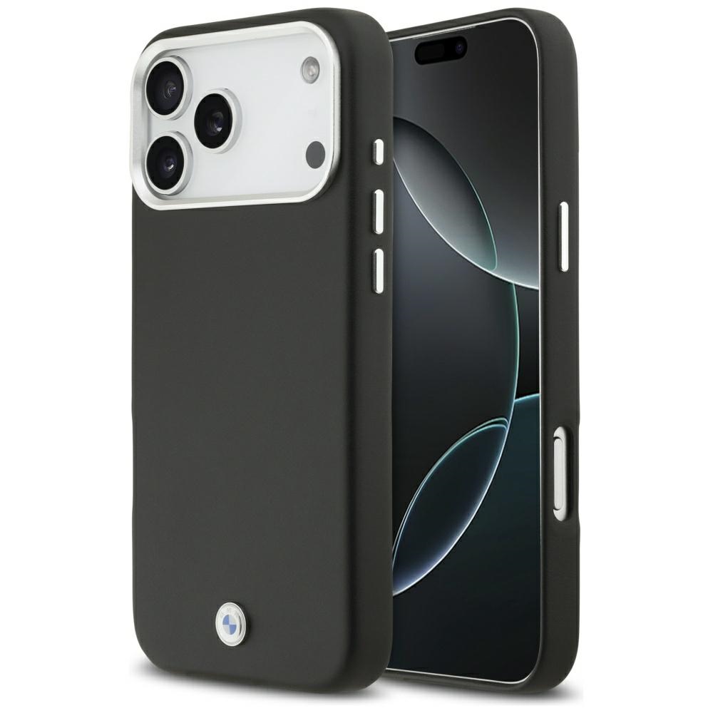 BMW Sign visiškai dengiantis metalinis magnetinis dėklas telefonui iPhone 17 Pro Max - juodas