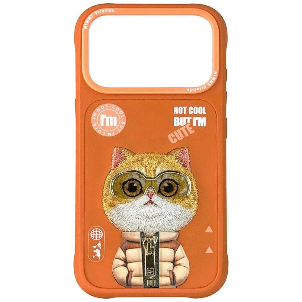Nimmy Cool&Cute 2.0 Cat deklas iPhone 17 Pro Max - oranzinis