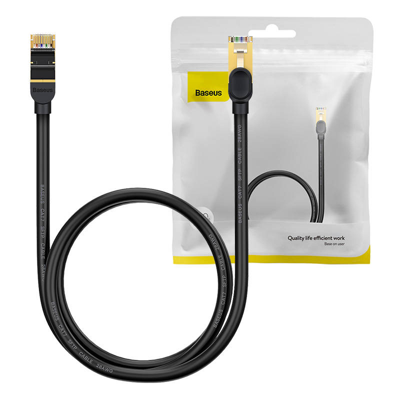 Baseus Ethernet RJ45, 10Gbps, 1m tinklo kabelis (juodas)