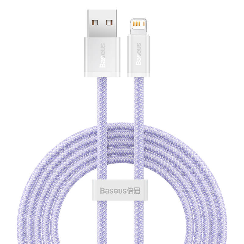 USB kabelis Lightning įrenginiams Baseus Dynamic 2 Series, 2.4A, 2m (violetinis)
