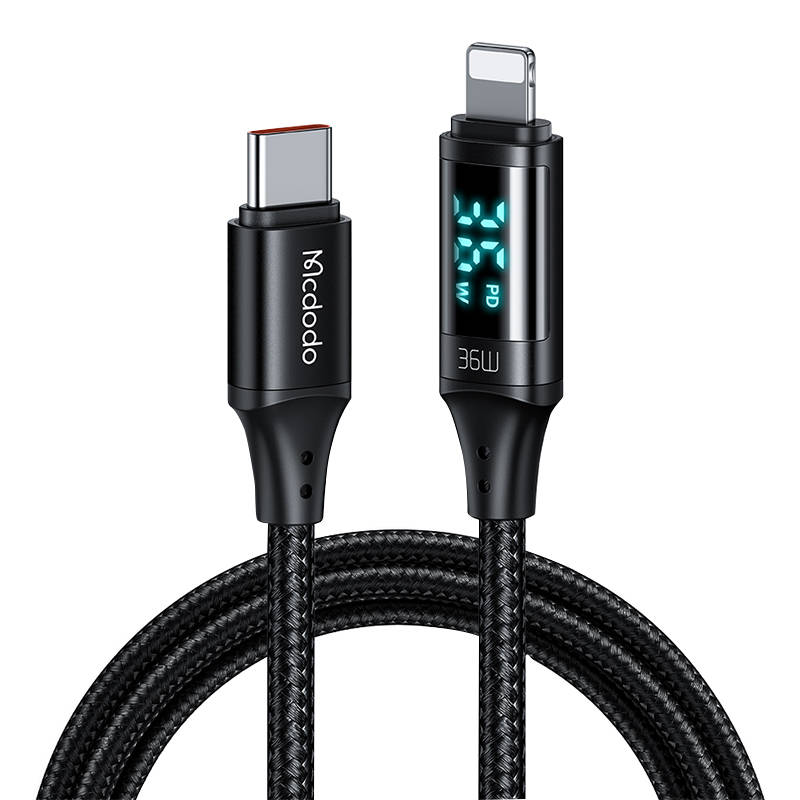 Kabelis "Mcdodo CA-1030" USB-C į "Lightning", 36 W, 1,2 m (juodas)
