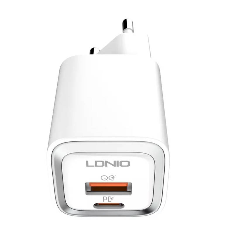 LDNIO A2318M sieninis įkroviklis USB, USB-C + USB-C - Lightning laidas