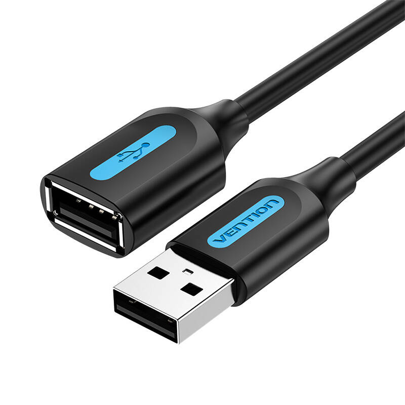 Prailginimo laidas USB 2.0 vyras į moterį Vention CBIBJ 5m juodas