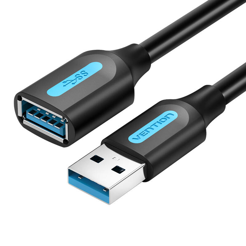 Prailginimo laidas USB 3.0 vyras į moterį Vention CBHBH 2m juodas
