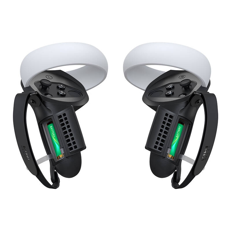 Kiwi Design Q1 PRO-2.2 valdiklio rankena su baterijos dangteliu Meta Quest 2 juoda