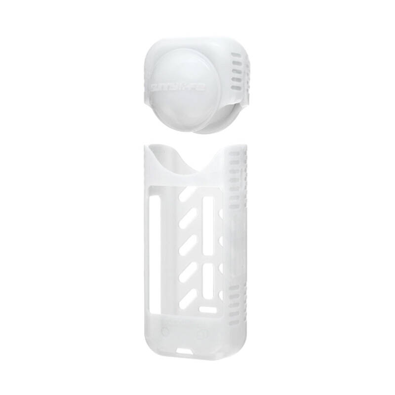 Silikoninis apsauginis dėklas + objektyvo dangtelis Sunnylife skirtas Insta360 X4 (baltas)