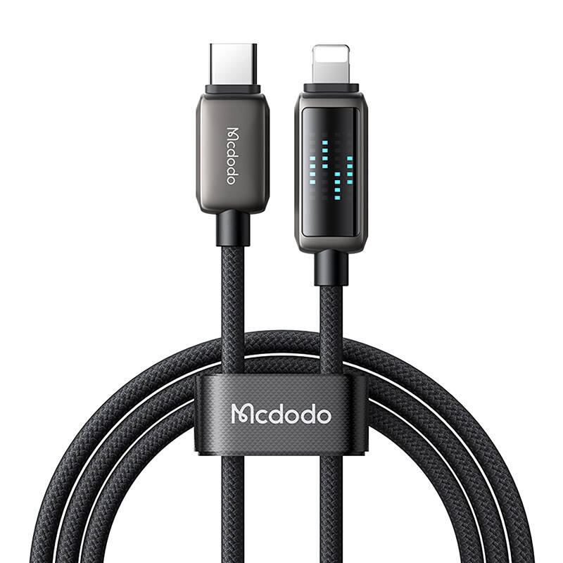 "Mcdodo CA-2630" USB-C ir "Lightning" kabelis, 36 W, LED ekranas, 1,2 m