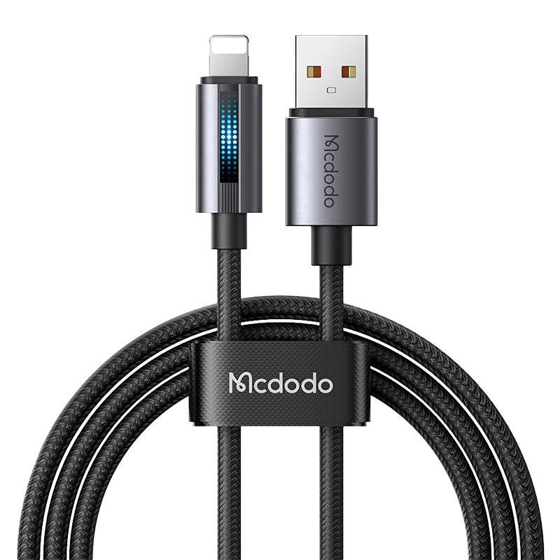 Mcdodo CA-5660 USB-A į Lightning kabelis su mirksinčia šviesa 1.2m (juodas)
